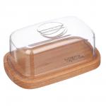 Масленка 18х12х7см, пластик, дерево