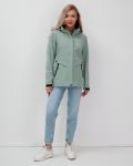 Ветровка спортивная женская с капюшоном softshell бирюзового цвета 9566Br
