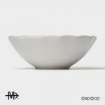 Салатник фигурный Magistro La Perle, 300 мл, d=13 см, фарфор, белый