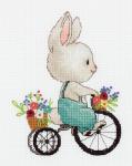 "Klart" набор для вышивания 8-521 "Зайка на велосипеде"