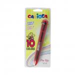 "Carioca" Ручка шариковая автоматическая 10 в 1 1 мм 10 цв. 41501 Fluo цвет чернил: многоцветные