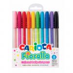 "Carioca" Набор шариковых ручек Fiorella 1 мм 10 шт. 42775 флуоресцентные цвета цвет чернил: ассорти