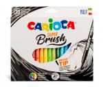 "Carioca" Фломастеры Super-brush, наконечник-кисть 20 цв