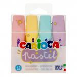 "Carioca" Набор текстовыделителей "Pastel" 2 мм 4 цв. 4 шт. перо круглое