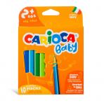"Carioca" Baby Карандаши цветные утолщенные пластиковые 2+ трехгранные заточенный 10 цв.