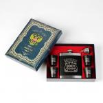 Подарочный набор «100 % Мужик»: фляжка 540 мл, 4 стопки, воронка