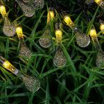 INBLOOM Гирлянда на солн.батарее Капля, 25LED, 7м, шампань, 2 реж, ПВХ зел, 2V80mA, 1.2V600mAh