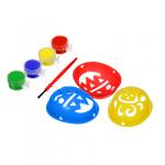 Набор для раскрашивания яиц, 8 предметов (трафарет для яиц 3 шт, краска для яиц 4 шт, кисть) MARMITON (отгрузка кратно 48 шт.)/144/48