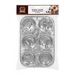 Набор алюминиевых форм, 6 ячеек, 3 шт, 25*16,5*3,5 см, серебро MARMITON