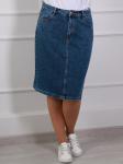 Джинсовая юбка прямая больших размеров