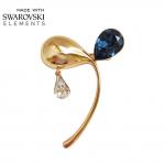 Брошь с кристаллами Swarovski