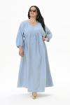 Платье свободное из фактурной вискозы, цвет "небесный"