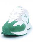 03-A327-17 WHITE/GREEN Кроссовки мужские (натуральная замша, искусственная кожа)