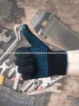 5 ПАР - Перчатки рабочие хб с ПВХ - 10 класс, 5-и нитка СТАНДАРТ ЧЕРНЫЕ