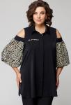 Блуза EVA GRANT 7245-1 чёрный узор