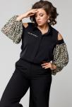 Блуза EVA GRANT 7245-1 чёрный узор
