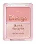 DIVAGE Палетка для лица Blush & Highlighter Duo Face Palette Тон 02