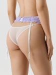 Трусы стринги-бразилиано с поясом для чулок Apasta белый