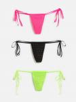 Трусы стринги-бразилиано жен.в наборе из 3шт. Shushu пестрый