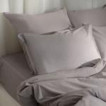 *Наволочка SL Home "Деним" 70*70+2 см, цв.серый, 100% жатый хлопок