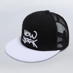 Кепка мужская с прямым козырьком New York, чёрная, сетка, р-р 56