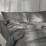 *Наволочка SL Home "Деним" 70*70+2 см, цв.темно-серый, 100% жатый хлопок