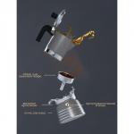 Кофеварка гейзерная Magistro Moka, на 6 чашек, 300 мл, алюминий, серая