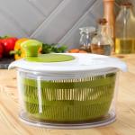 Овощерезка универсальная Доляна Fresh cook, 7 насадок, центрифуга для зелени, белая, зелёная