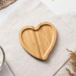Блюдо для подачи Доляна Striata heart, 13?12,5?1,3 см, бамбук