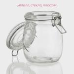 Банка для сыпучих Доляна «Сердце», 850 мл, 11?14 см, с бугельным замком, стекло, прозрачная