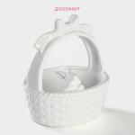 Конфетница Доляна «Зайка», 650 мл, 17?14.5?18.5 см, доломит, белая