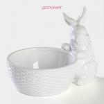 Конфетница Доляна «Зайка», 650 мл, 21.5?15.5?16.5 см, доломит, белая