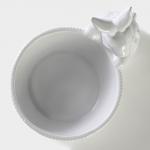 Конфетница Доляна «Зайка», 650 мл, 21.5?15.5?16.5 см, доломит, белая