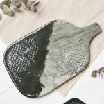 Блюдо керамическое «Стоун», 29.7?17.5 см, серое, Dolce Ceramo