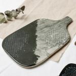 Блюдо керамическое «Стоун», 29.7?17.5 см, серое, Dolce Ceramo