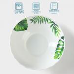 Тарелка глубокая Avvir «Лист папоротника», 600 мл, d=17.5 см, стеклокерамика, белая