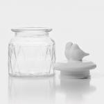 Банка для сыпучих Доляна «Голубки», 500 мл, 11?17 см, с керамической крышкой, стекло, прозрачная
