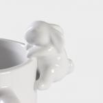 Кружка Доляна «Зайка», 380 мл, керамика, белая