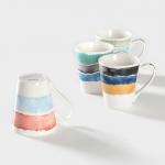Набор кружек Доляна «Цветной дым», 4 предмета: 340 мл, фарфор