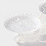 Блюдо для торта и пирожных 2-х ярусное Доляна «Кружево», d=22.5 см, 37?22.5?19.5 см, белое