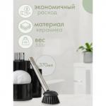 Дозатор для моющего средства Доляна «Милитари», 370 мл, с губкой и щёткой, чёрный