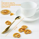 Ложка чайная Magistro Wings, длина 14 см, нержавеющая сталь, золотистая