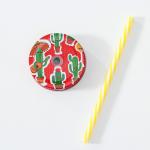 Банка с крышкой и трубочкой Доляна «Лама», 450 мл, 10?7.5?13 см, стекло, прозрачная, разноцветная