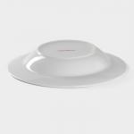 Тарелка глубокая Доляна «Мрамор», 300 мл, d=21 см, керамика, белая, серая