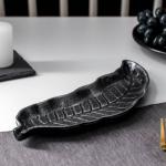 Блюдо для фруктов Доляна «Винтажный лист», 28?10 см, серебряное