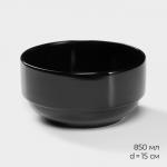 Набор посуды Magistro Night, фарфор, 16 предметов: тарелка d=25.5 см, d=19 см, миска 850 мл, d=15 см, кружка 320 мл, чёрный