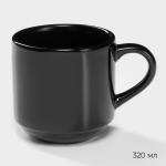 Набор посуды Magistro Night, фарфор, 16 предметов: тарелка d=25.5 см, d=19 см, миска 850 мл, d=15 см, кружка 320 мл, чёрный