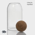 Банки для сыпучих Magistro «Эко», 3 предмета: 450/700/1000 мл, с пробковой крышкой, стекло, прозрачные