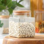 Банка для сыпучих продуктов Magistro «Эко», 800 мл, 9.5?13 см, с бамбуковой крышкой, стекло, прозрачная