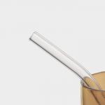 Банка Magistro «Эко», 620 мл, ручка, трубочка, с бамбуковой крышкой, стекло, прозрачная, золотая